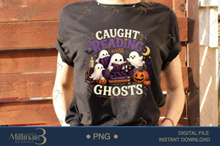 Caught Reading with Ghosts PNG, Cute Halloween Book Lover Product Image 3