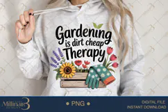 Gardening Is Just Dirty Therapy PNG | Funny Plant Lover Clip Product Image 3