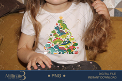 Cute Dinosaur Christmas Tree PNG | Funny Dino Holiday Clipar Product Image 3