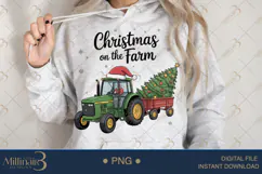 Christmas On The Farm PNG Santa on Tractor with Tree Clipart Product Image 3