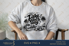 Lake Vibes Only SVG PNG, Funny Lake Vacation Shirt Design, S Product Image 3