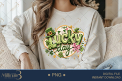 Lucky Day St Patricks Day PNG, Shamrock Clover Clipart Product Image 3