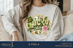 Lucky Day St Patricks Day PNG, Shamrock Clover Clipart Product Image 3