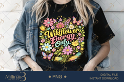 Wildflower Energy Only PNG, Watercolor Floral Design with Bu Product Image 3