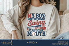 My Boy Might Not Always Swing PNG | Coquette Bow Sports Png Product Image 3