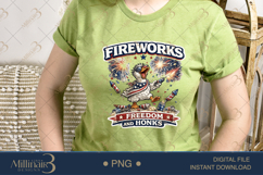 Fireworks Freedom and Honks PNG, Funny Patriotic Goose Subli Product Image 3