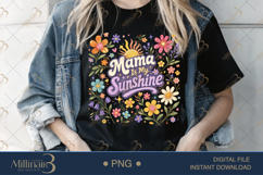 Mama Is My Sunshine PNG, Watercolor Floral Kids Design, Cute Product Image 3