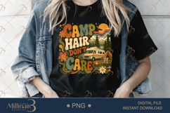 Camp Hair Dont Care PNG, Retro Camping Sublimation Design wi Product Image 3