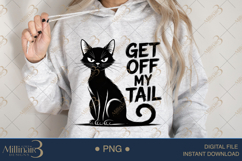 Get Off My Tail PNG | Funny Black Cat Clipart | Sassy Kitty Product Image 3
