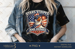 Stars Stripes and Honks PNG, Funny Patriotic Goose Sublimati Product Image 3