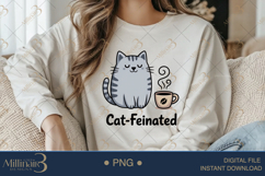Cat-Feinated PNG | Cute Coffee &amp; Cat Pun Clipart Product Image 3