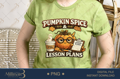 Pumpkin Spice And Lesson Plans PNG, Cute Fall Teacher Design Product Image 3