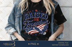 Raised on Freedom PNG, Patriotic Eagle Sublimation Design Product Image 3