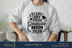 Tears Joy Pride Graduate Mom 2026 SVG PNG, Graduation Mom Product Image 3