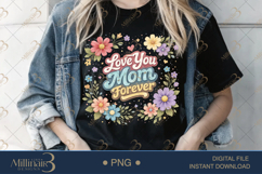 Love You Mom Forever PNG, Watercolor Floral Mother Quote, Product Image 3