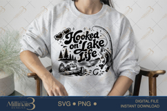 Hooked on Lake Life SVG PNG, Fishing Lake Shirt Design, Funn Product Image 3