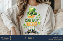 May Contain Beer PNG, Funny St Patricks Day Shirt Design Wit Product Image 3