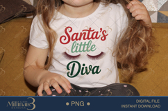 Santa’s Little Diva PNG | Glam Christmas Clipart for Girls | Product Image 3