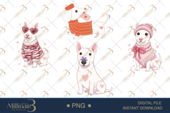 Funny Bull Terriers in Love Valentine Dog Clipart Product Image 1
