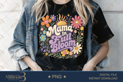 Mama In Full Bloom PNG, Watercolor Floral Motherhood Design Product Image 3