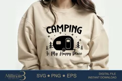 Camping Is My Happy Place SVG PNG Sublimation |Family Ca Product Image 3