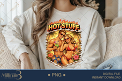 Hot Stuff PNG Sexy Summer Couple Design, Tropical Beach Part Product Image 3