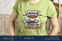 Spooky Readers Club PNG, Cute Ghost Book Lover Design for Ha Product Image 3