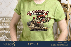 Funny Chaos Is My Cardio PNG, Raccoon Sublimation Design, Fu Product Image 3