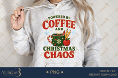 Powered by Coffee and Christmas Chaos PNG, Funny Teacher Chr Product Image 3