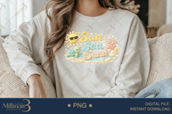 Sun Sea Sand PNG, Crochet Beach Sublimation Design, Cute Tur Product Image 3