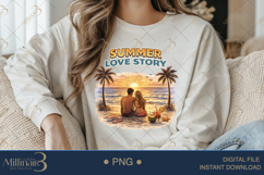 Summer Love Story PNG Romantic Beach Sunset Design, Couple Product Image 3