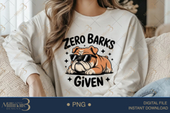 Zero Barks Given PNG | Funny Bulldog with Sunglasses Clipart Product Image 3