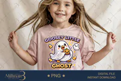 Goosey Little Ghost PNG, Cute Ghost Goose PNG, Halloween Dig Product Image 3