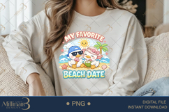 My Favorite Beach Date PNG Cute Duck Couple Design, Summer L Product Image 3