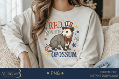 Red White And Opossum PNG Funny 4th of July Clipart Product Image 3