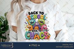 Back to School Back to Chaos PNG, Funny Teacher Back to Scho Product Image 3