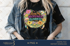 Living My Wildflower Summer PNG, Watercolor Floral Wreath Product Image 3