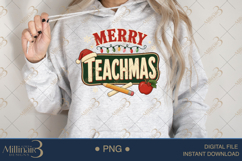 Merry Teachmas PNG, Funny Teacher Christmas PNG, Festive Cla Product Image 3