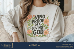 Boho Living Proof of a Loving God PNG |Christian Floral PNG Product Image 3