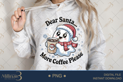 Christmas Ghost Coffee Lover PNG | Cute Holiday Clipart Product Image 3