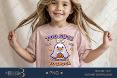 Too Cute to Spook PNG, Cute Halloween Goose PNG, Ghost Goose Product Image 3