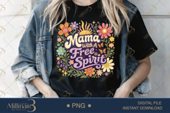Mama With A Free Spirit PNG, Retro Floral Mom Design, Boho B Product Image 3