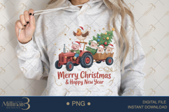 Country Farm Christmas Tractor PNG | Cute Pig Sheep &amp; Chicke Product Image 3