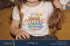 Good Vibes Little Kid PNG, Rainbow Sunshine Cute Clipart Product Image 3