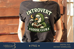 Introvert Goose Club PNG, Funny Book Lover Goose Sublimation Product Image 3