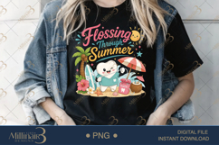 Flossing Through Summer PNG, Cute Dental Assistant Summer Su Product Image 3