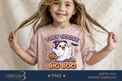 Tiny Goose Big Boo PNG, Cute Halloween Goose PNG, Ghost Goos Product Image 3
