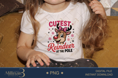 Cutest Reindeer at the Pole PNG | Christmas Clipart for Girl Product Image 3