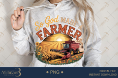 So God Made a Farmer PNG | Rustic Farm Quote Clipart Product Image 3