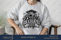 My Baby Graduated 2026 SVG PNG, Proud Mom Graduation Design, Product Image 3